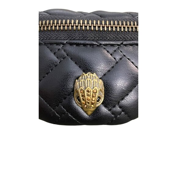🤩KURT GEIGER BLACK QUILTED WRISTLET w/GOLD EAGLE 🦅 ACCENTS - Picture 2 of 4